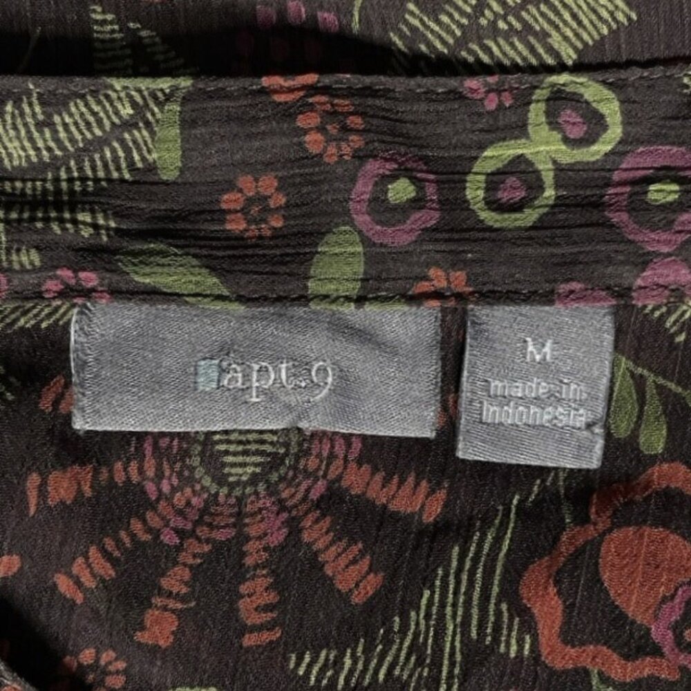 2 for $20 Apt. 9 Velvet Stripe Floral Sheer Blouse Top Medium Boho Academia - Picture 10 of 14
